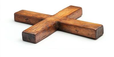 Wooden cross symbol representing faith and spirituality in religious practices and art photo