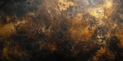 Textured dark and gold abstract surface with a rich appearance creating a dramatic backdrop photo