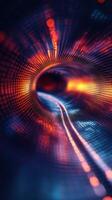 Colorful abstract tunnel with glowing lights and a sense of movement captured in a digital artwork photo