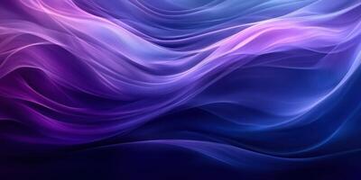 Colorful flowing waves of purple and blue create a mesmerizing abstract background in soft gradients and textures photo