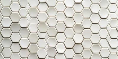 Hexagonal white tiles create a modern and elegant pattern in a stylish interior design space photo