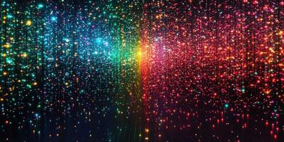 Colorful light display creates a mesmerizing visual experience in a dark environment with a gradient effect photo
