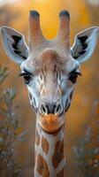 Home of the tallest mammal with striking features during golden hour in the savannah photo