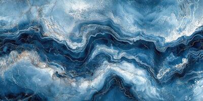 Abstract blue and white marble texture showcasing swirling patterns and vibrant colors in a stunning natural design photo