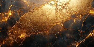 Shimmering golden texture with intricate black veins in a natural stone surface, perfect for modern design photo