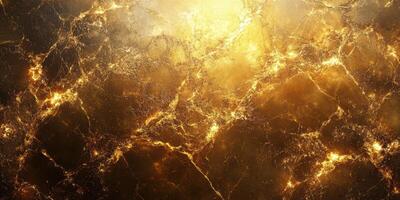 Golden textured surface with glowing veins and intricate patterns at varying brightness levels photo
