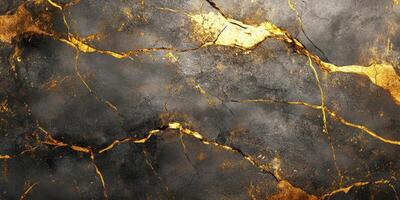 Striking gray and gold marbled surface showcasing intricate natural patterns and textures photo