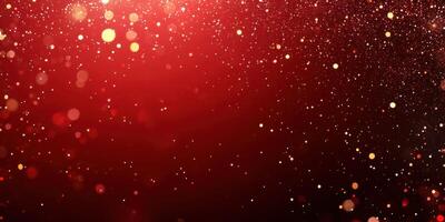 Sparkling red bokeh background with soft lights creating a festive atmosphere for celebrations photo