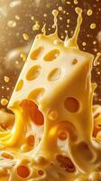 Melted cheese creates an appetizing splash in a vibrant display of food art during a culinary showcase photo
