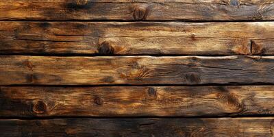Rustic wooden planks showcase rich textures and earthy tones in a warm, inviting space photo