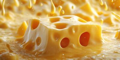 Melting cheese in a gooey pool represents indulgence and comfort food at its finest photo