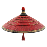 Stylish Red and Black Hat with a Trendy Tassel png