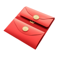 Classic Red Envelope Embellished with a Gold Coin for Good Luck and Abundance png