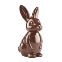 Chocolate Easter Bunny with Colorful Bunting Flags and Confetti for a Fun Spring Celebration png