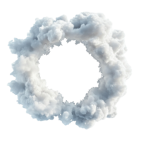 Dense Puffy Smoke Ring Floating in the Air With Cloudy Appearance png