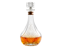 Realistic Detailed 3d Transparent Bottle of Cognac Isolated on Transparent Background png