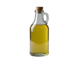 Olive oil in a glass bottle isolated on a transparent background png