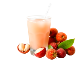 Fresh lychee juice in a glass isolated on transparent background png