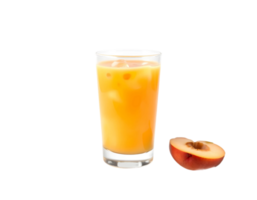 Peach juice in a glass isolated on a transparent background png