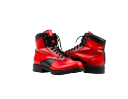 Red leather boots isolated on transparent background png