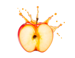 Apple juice splash isolated on transparent background png