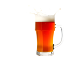 Mug of beer with foam isolated on transparent background png