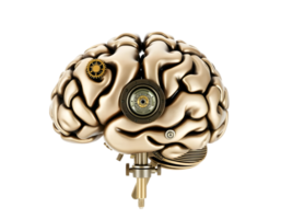 Human brain with gears and cogs isolated on transparent background png