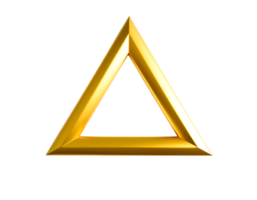 Gold triangle frame isolated on transparent background png