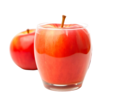 Red apple in a glass isolated on transparent background png