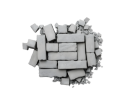Pieces of broken concrete wall isolated on transparent background png