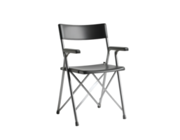 Black folding chair isolated on transparent background png