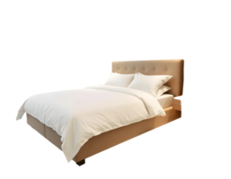 3d render of single bed isolated on transparent background with clipping path png