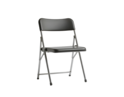 Black plastic folding chair isolated on transparent background png