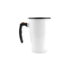 White mug with black handle isolated on transparent background png