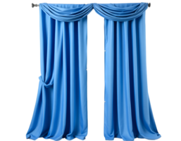 Realistic blue curtains isolated on transparent background png