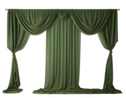 Realistic green curtains isolated on a transparent background png