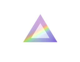 Triangle with rainbow gradient isolated on transparent background png