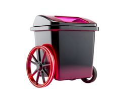 3d rendering of a red trash can isolated on a transparent background png