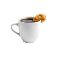 Cup of coffee with cookies isolated on transparent background png