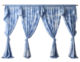 Blue curtains isolated on a transparent background png