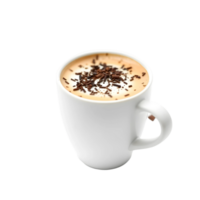 Cup of coffee with foam on transparent background png