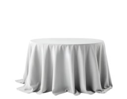 White round tablecloth with folds isolated on transparent background png