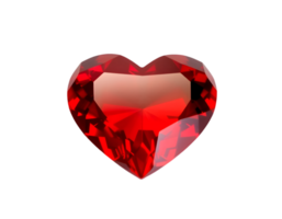 Red ruby heart isolated on transparent background png
