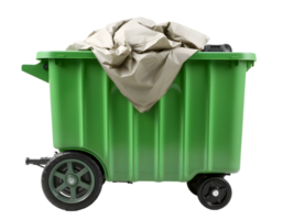 Garbage Container With Paper Isolated On Transparent Background png