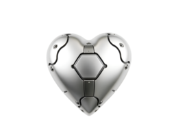 Realistic Detailed 3d Silver Heart on Transparent Background png
