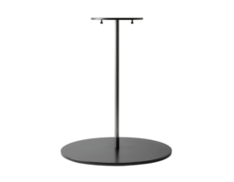 Black round table lamp isolated on transparent background png