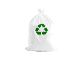 Plastic bag with recycling symbol isolated on transparent background png