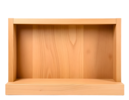 Empty wooden shelf isolated on transparent background png