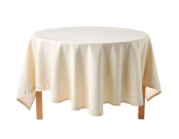 Round table with tablecloth isolated on transparent background png
