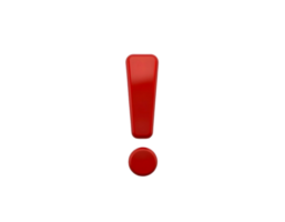 Red exclamation mark isolated on transparent background png